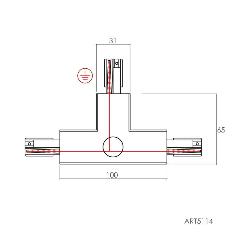 ART51(14,36) Соединитель Т-образный внутренний   -  Трехфазный шинопровод и комплектующие 